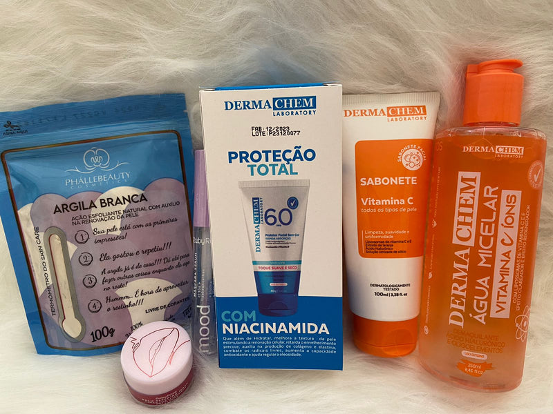 KIT SKINCARE C/ ARGILA BRANCA